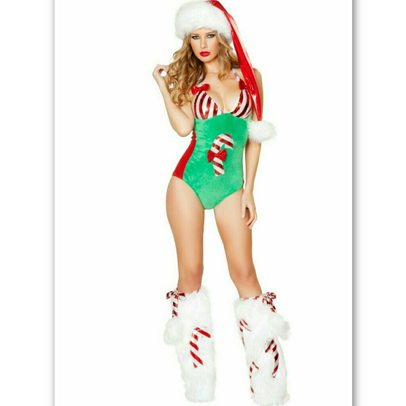j.valentine Other - Candy Cane Cuddle Christmas Romper pole dance